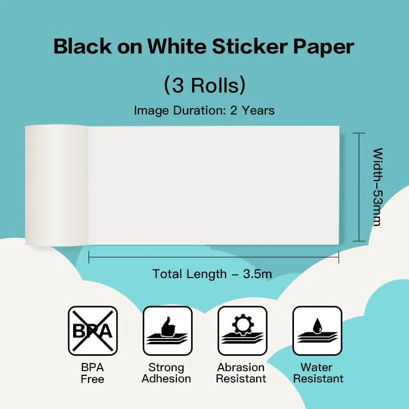 White Paper self-adhesive